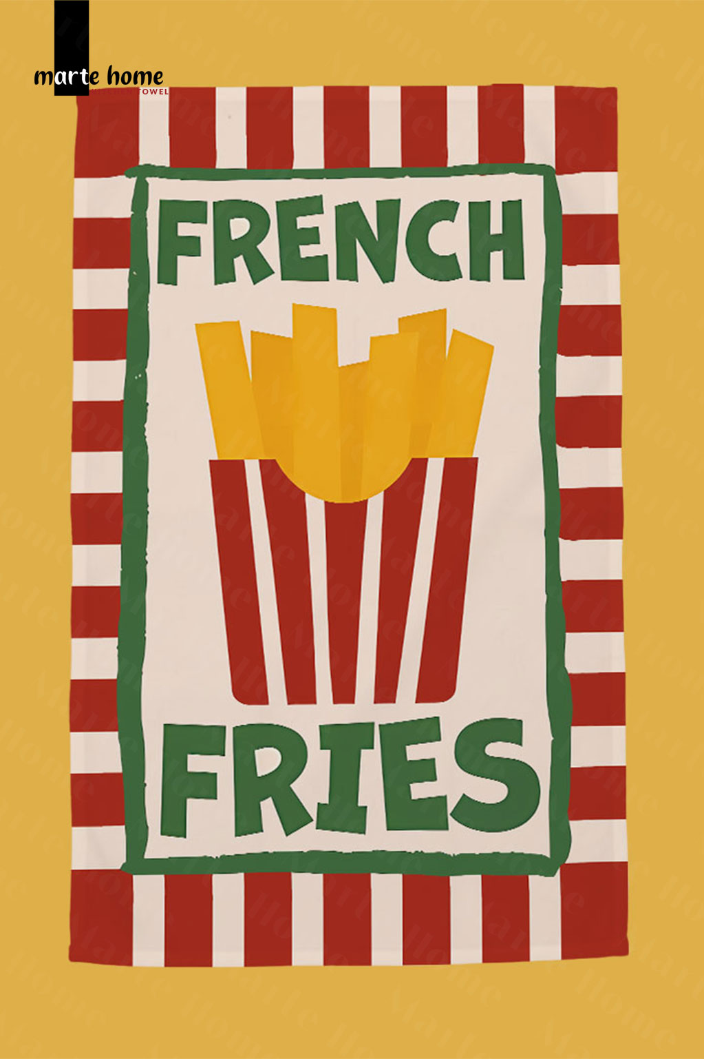 FRIES - RENKLİ BASKILI 40x60 MUTFAK HAVLUSU, KURULAMA BEZİ