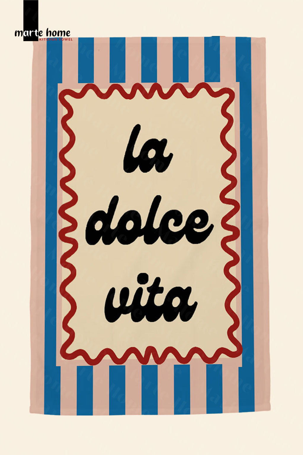 LA DOLCE VITA - RENKLİ BASKILI 40x60 MUTFAK HAVLUSU, KURULAMA BEZİ
