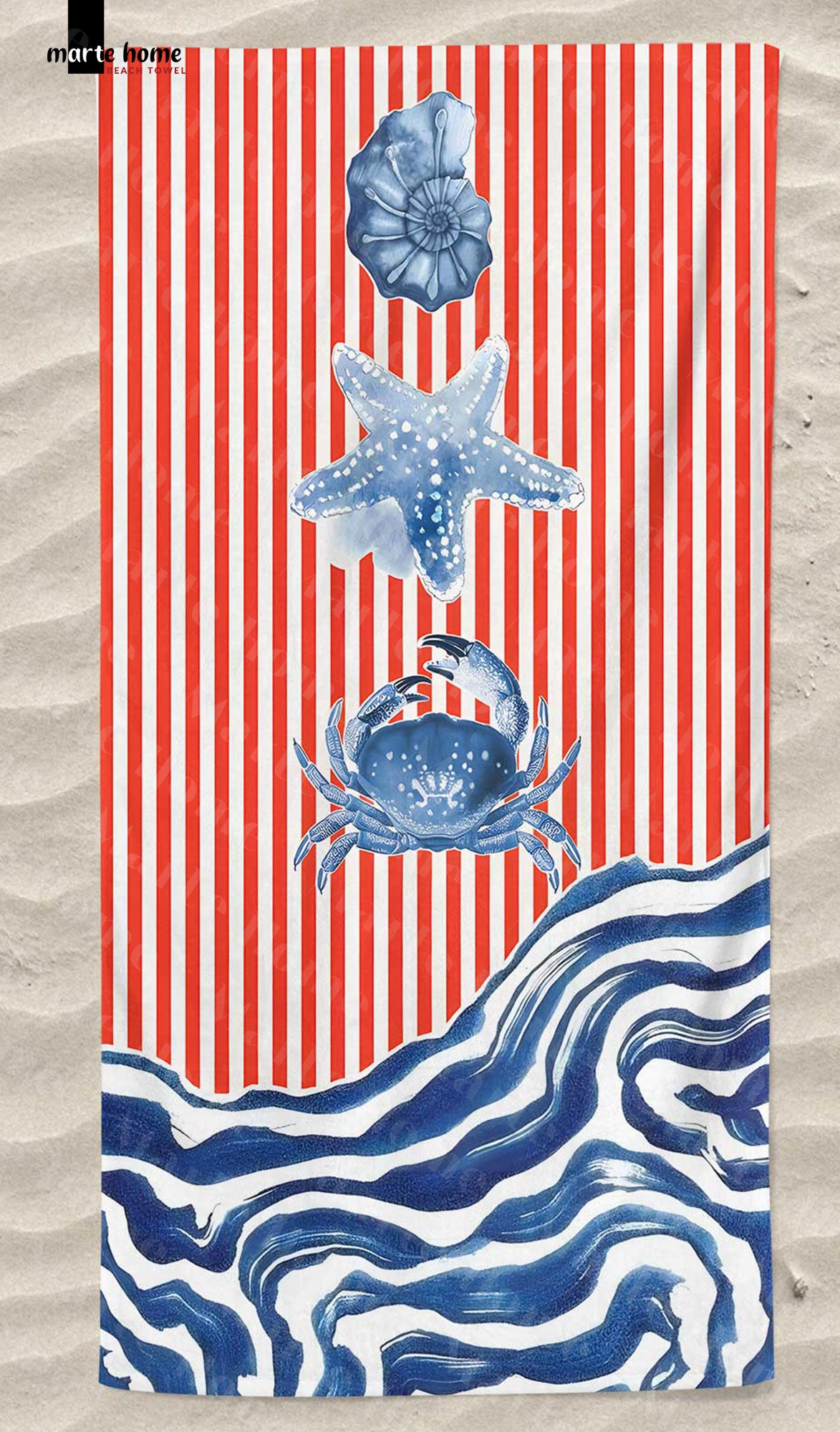 RENKLİ BASKILI PLAJ HAVLUSU 75X150 CM
