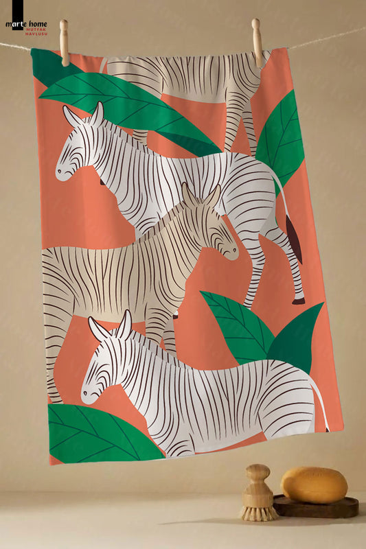 SAFARİ - RENKLİ BASKILI 3'LÜ SET 40x60 MUTFAK HAVLUSU, KURULAMA BEZİ