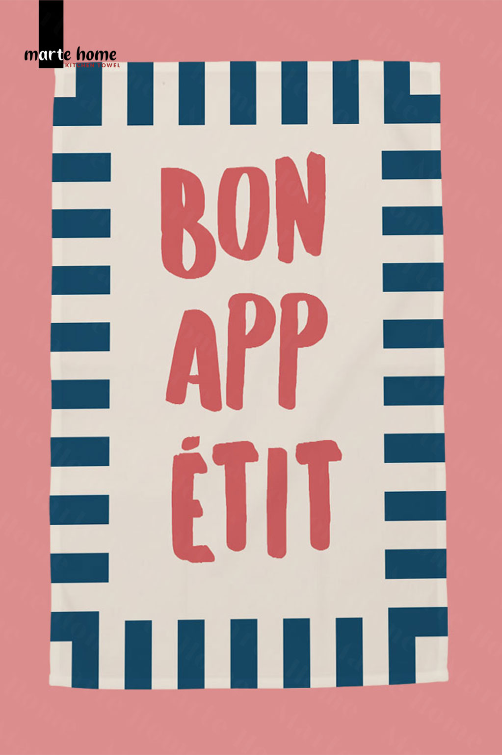 BON APPETIT RENKLİ BASKILI 40x60 MUTFAK HAVLUSU, KURULAMA BEZİ