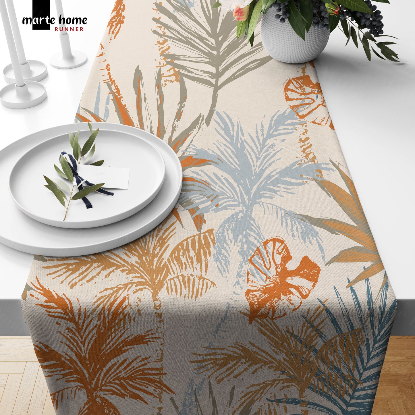 RENKLİ DESENLİ DİJİTAL BASKILI RUNNER 50x150 CM