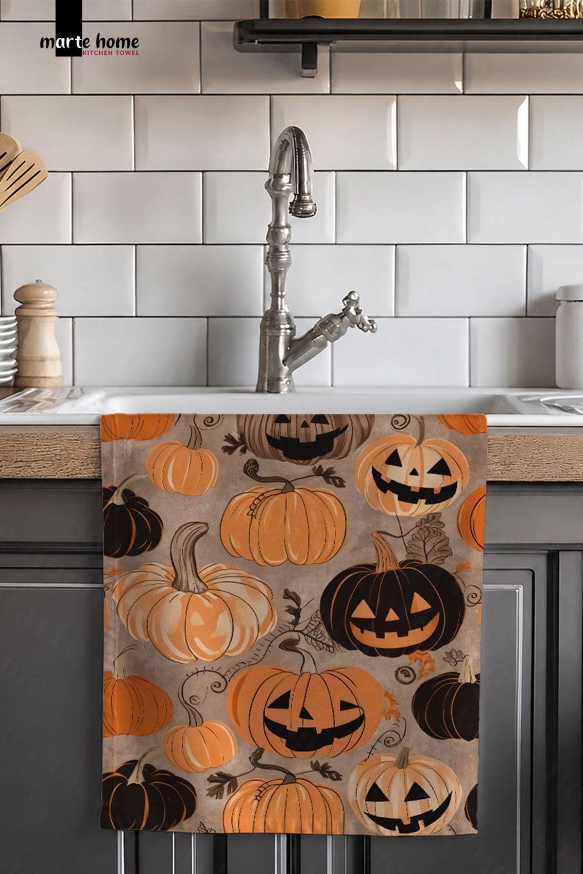 CADILAR BAYRAMI & HALLOWEEN 35X55 CM RENKLİ BASKILI MUTFAK HAVLUSU, KURULAMA BEZİ