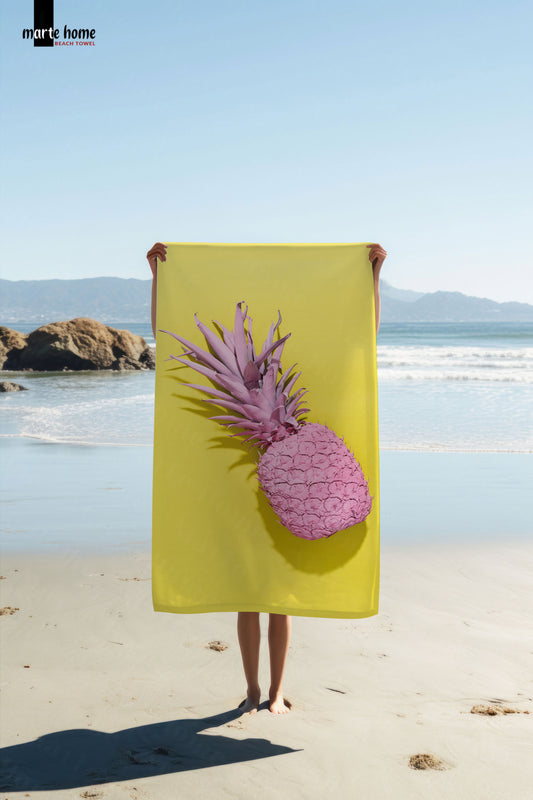 ANANAS DESENLİ DİJİTAL BASKILI RENKLİ PLAJ HAVLUSU