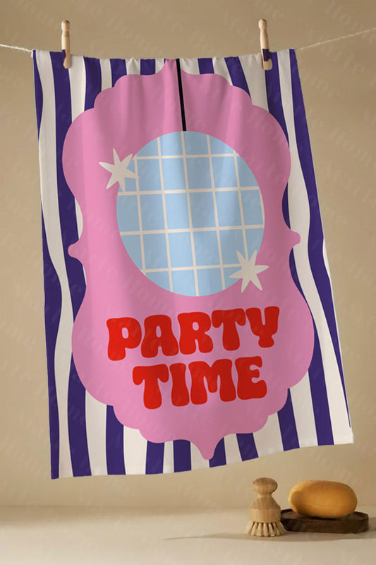 PARTY TIME - MARTE HOME RENKLİ BASKILI 4'LÜ SET 40x60 MUTFAK HAVLUSU, KURULAMA BEZİ