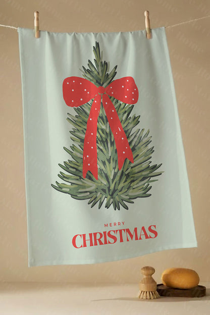 Yılbaşı & Christmas Desenli Tek Taraf Baskılı 3'lü Mutfak Havlusu Kurulama Bezi Seti 60x40 Cm