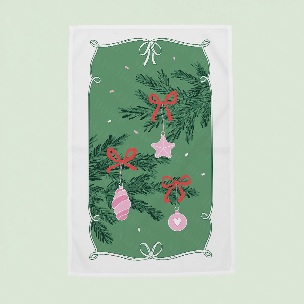 Yılbaşı &amp; Christmas Desenli Tek Taraf Baskılı 3'lü Mutfak Havlusu Kurulama Bezi Seti 60x40 Cm