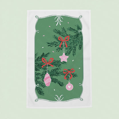 Yılbaşı &amp; Christmas Desenli Tek Taraf Baskılı 3'lü Mutfak Havlusu Kurulama Bezi Seti 60x40 Cm