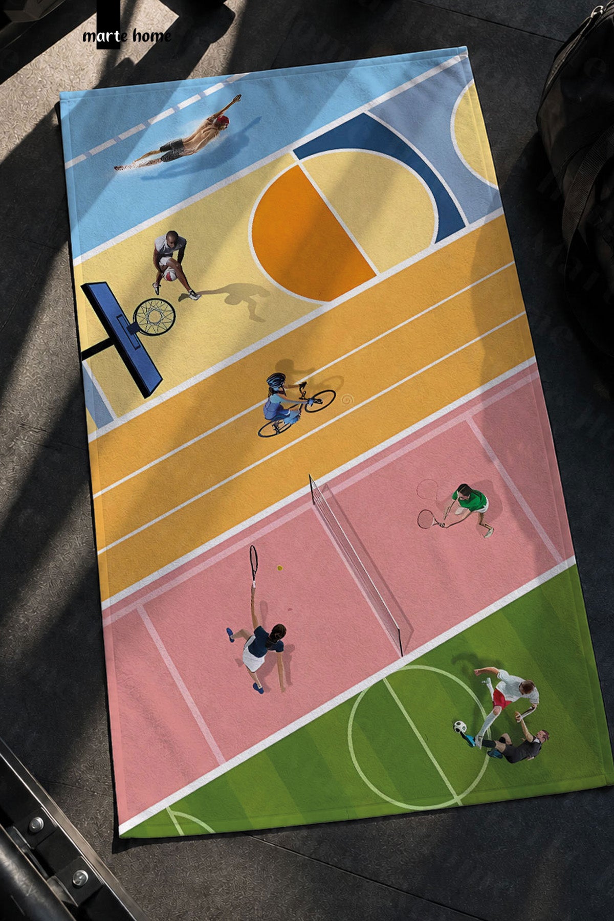 RENKLİ BASKILI 50X100 CM SPORCU HAVLUSU , FİTNESS ANTREMAN HAVLUSU