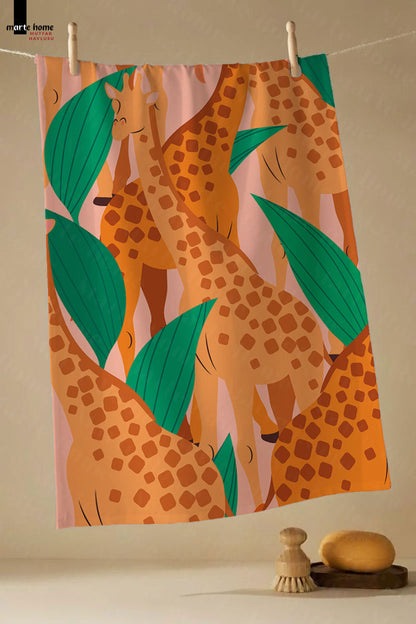 SAFARİ - RENKLİ BASKILI 3'LÜ SET 40x60 MUTFAK HAVLUSU, KURULAMA BEZİ