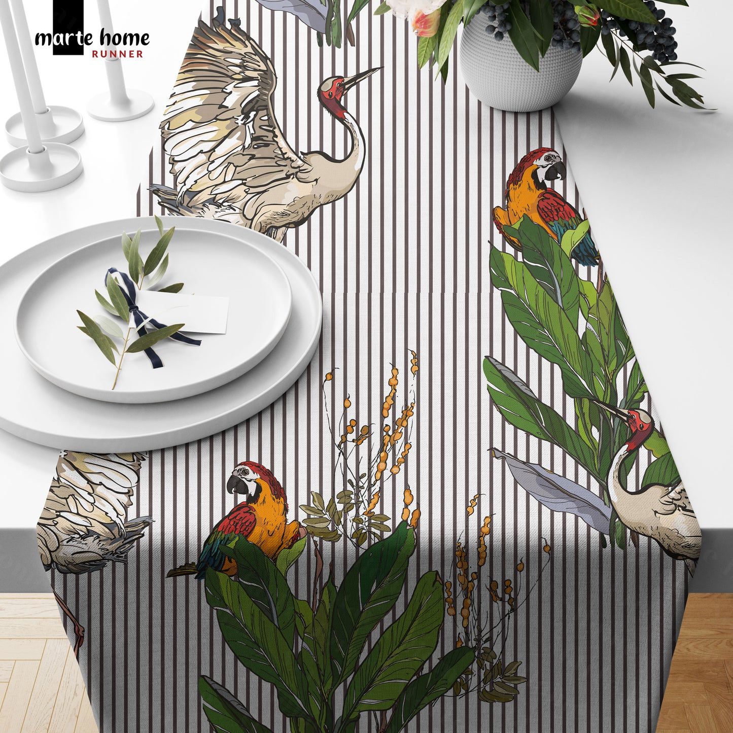 RENKLİ DESENLİ DİJİTAL BASKILI RUNNER 50x150 CM