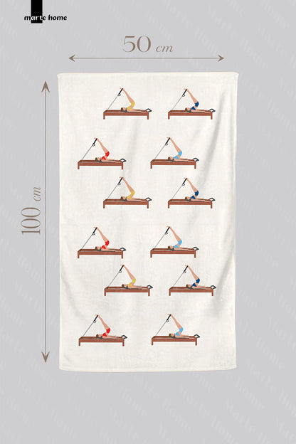 RENKLİ BASKILI 50X100 CM SPORCU HAVLUSU , PİLATES ANTREMAN HAVLUSU