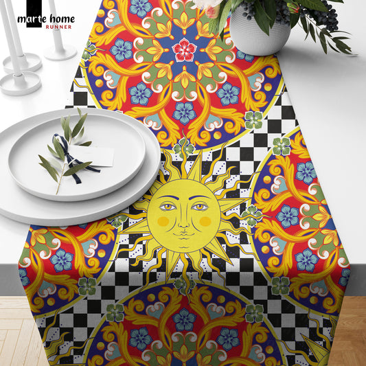RENKLİ DESENLİ DİJİTAL BASKILI RUNNER 50x150 CM