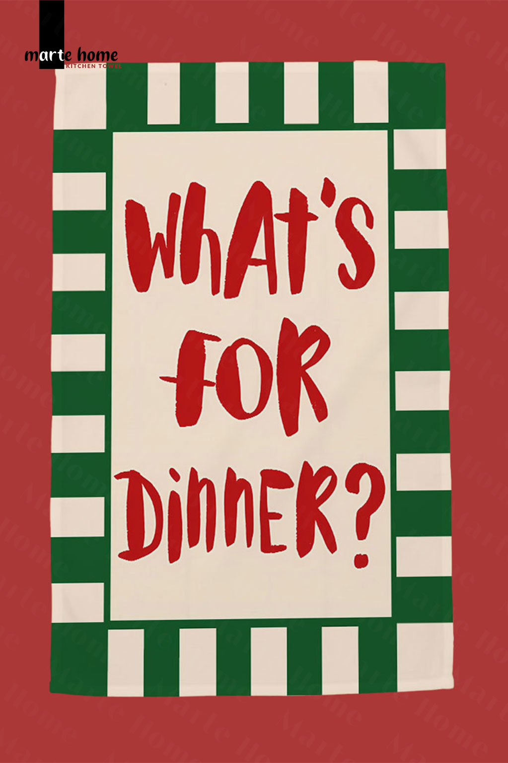 WHAT'S FOR DINNER - RENKLİ BASKILI 40x60 MUTFAK HAVLUSU, KURULAMA BEZİ