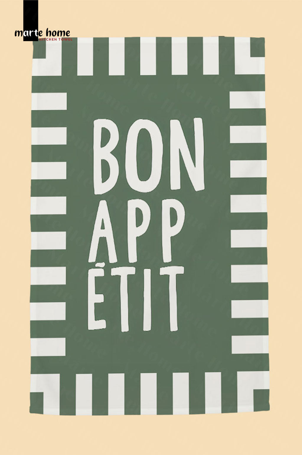 BON APPETIT RENKLİ BASKILI 40x60 MUTFAK HAVLUSU, KURULAMA BEZİ