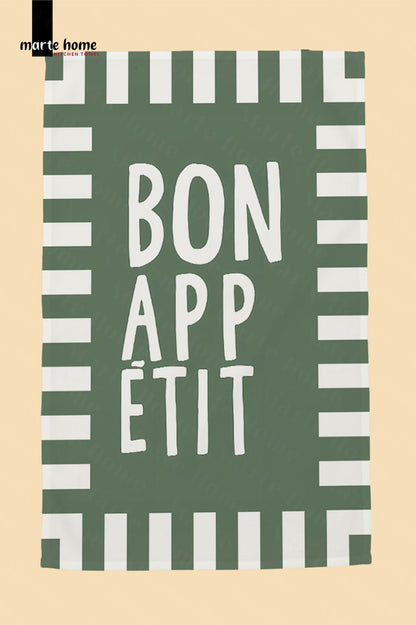 BON APPETIT RENKLİ BASKILI 40x60 MUTFAK HAVLUSU, KURULAMA BEZİ
