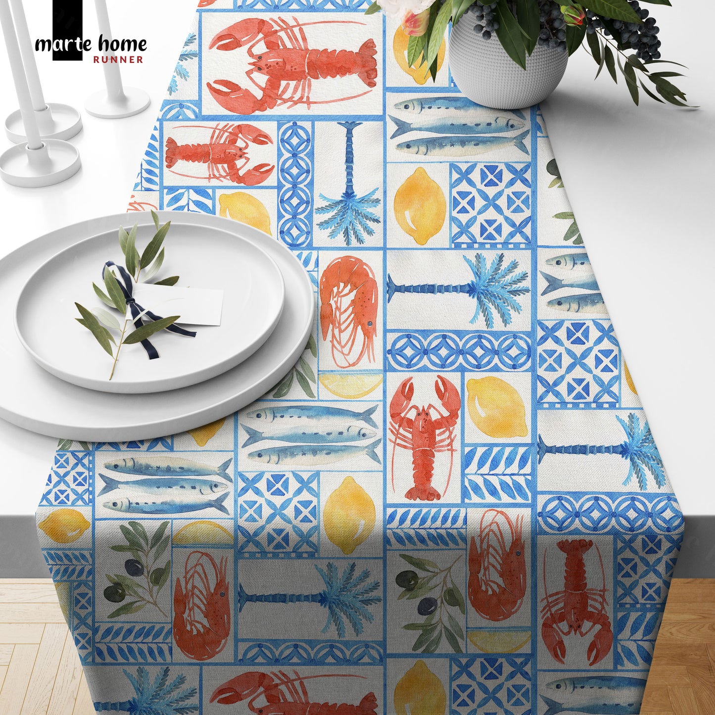 RENKLİ DESENLİ DİJİTAL BASKILI RUNNER 50x150 CM