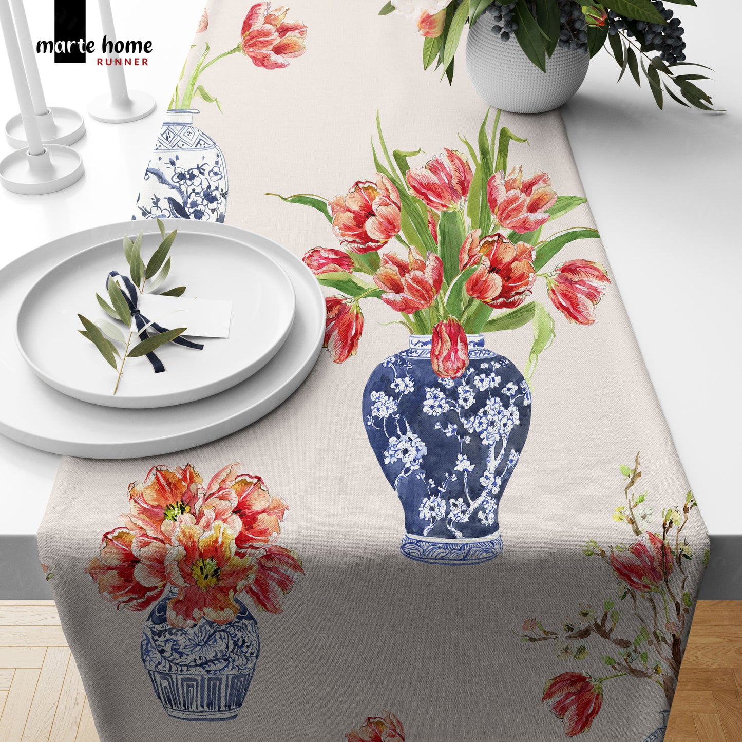 RENKLİ DESENLİ DİJİTAL BASKILI RUNNER 50x150 CM