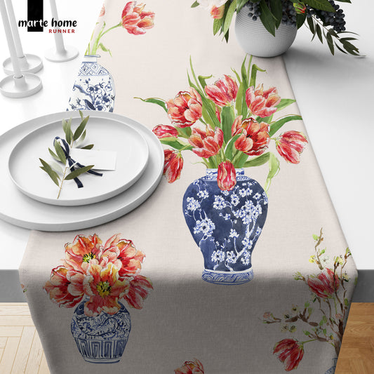 RENKLİ DESENLİ DİJİTAL BASKILI RUNNER 50x150 CM