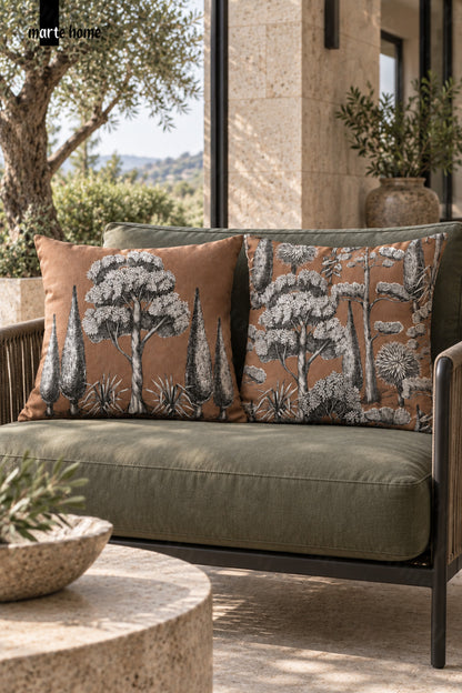 TERRA - RENKLİ ÇİFT TARAF BASKILI 2'Lİ KIRLENT KILIFI SETİ - 43x43 CM