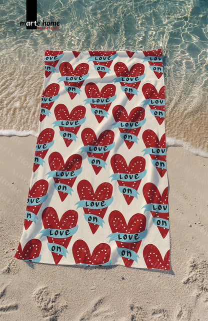 LOVE KALP DİJİTAL BASKILI RENKLİ 75x150 PLAJ HAVLUSU