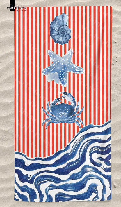 RENKLİ BASKILI PLAJ HAVLUSU 75X150 CM