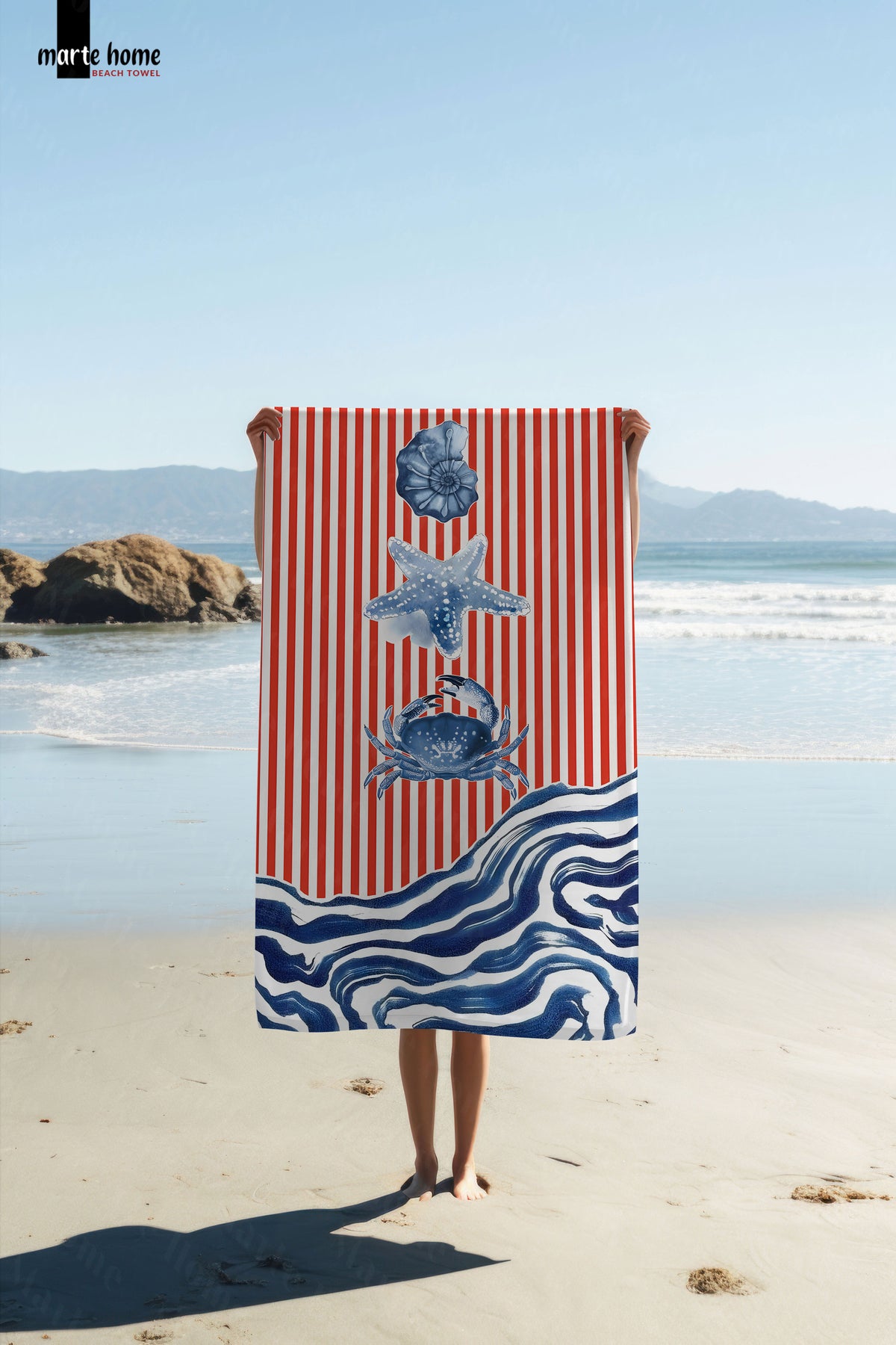 RENKLİ BASKILI PLAJ HAVLUSU 75X150 CM