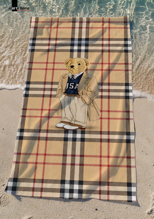 TEDDY BEAR RENKLİ BASKILI PLAJ HAVLUSU 75X150 CM