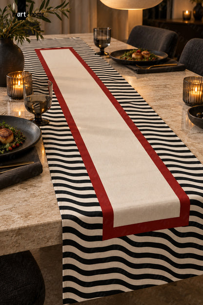 NOIR - RENKLİ DİJİTAL BASKILI DEKORATİF RUNNER - 50x150 CM