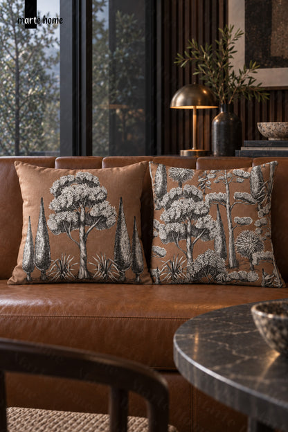 TERRA - RENKLİ ÇİFT TARAF BASKILI 2'Lİ KIRLENT KILIFI SETİ - 43x43 CM