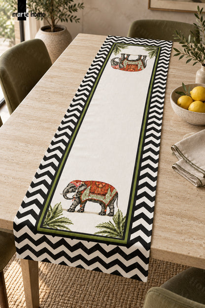JUNGLE - RENKLİ DİJİTAL BASKILI DEKORATİF RUNNER - 50x150 CM