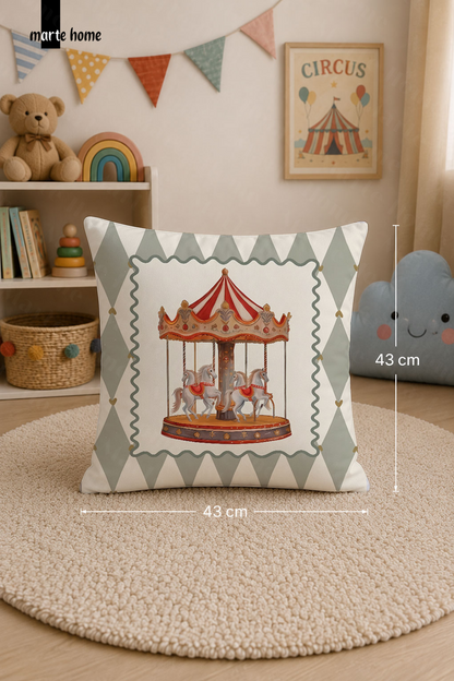 RENKLİ DİJİTAL BASKILI ÇOCUK KIRLENT KILIFI - 43x43 CM