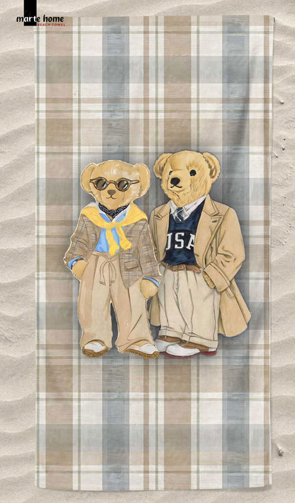 TEDDY BEAR RENKLİ BASKILI PLAJ HAVLUSU 75X150 CM