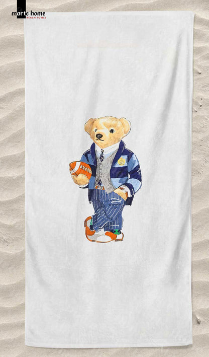 TEDDY BEAR RENKLİ BASKILI PLAJ HAVLUSU 75X150 CM