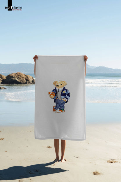 TEDDY BEAR RENKLİ BASKILI PLAJ HAVLUSU 75X150 CM