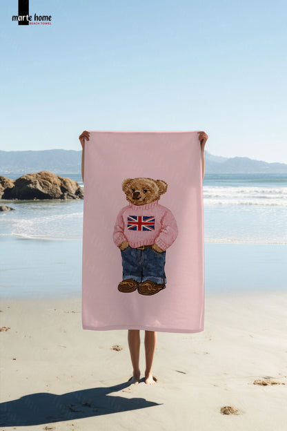 TEDDY BEAR RENKLİ BASKILI PLAJ HAVLUSU 75X150 CM