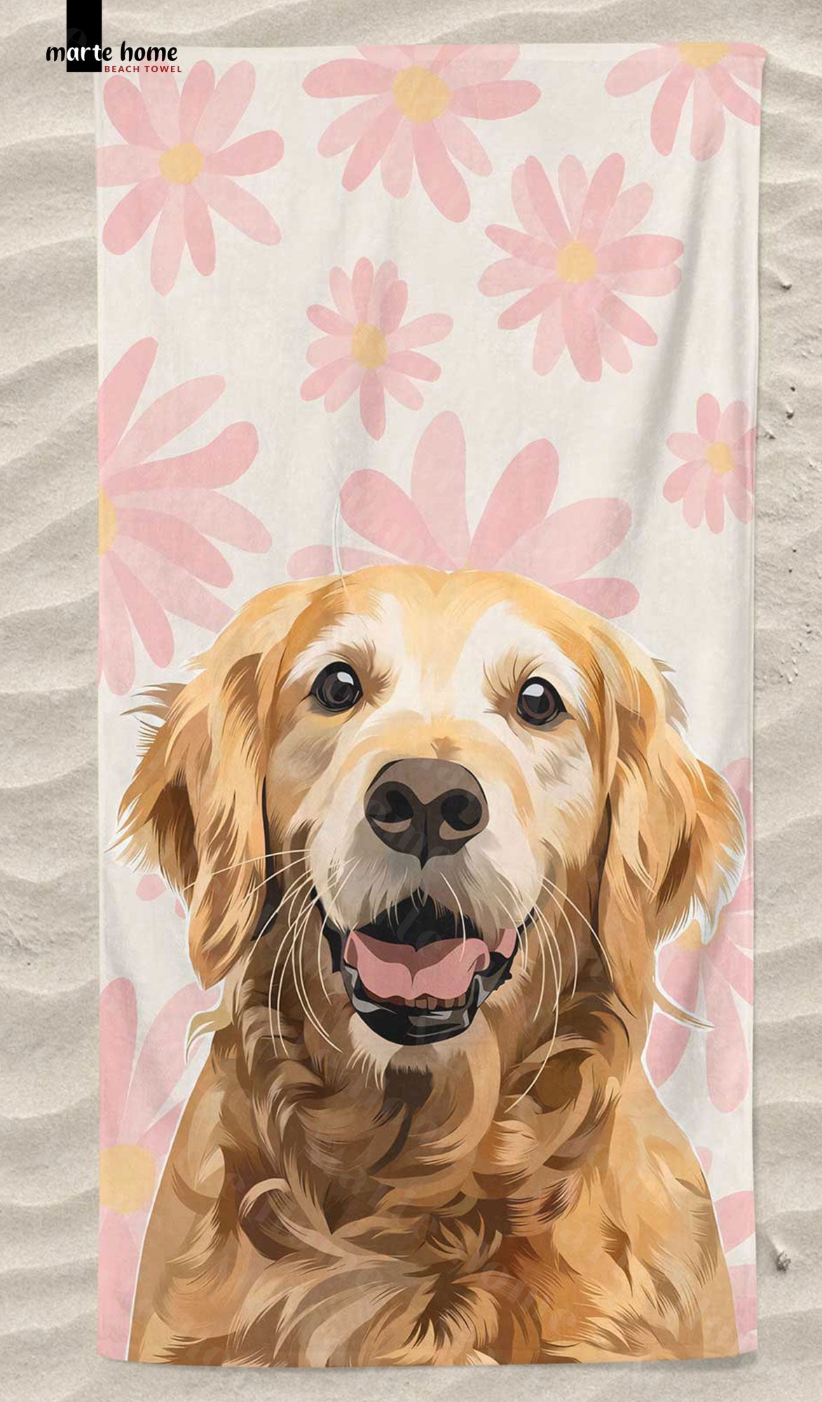 DOG - RENKLİ BASKILI PLAJ HAVLUSU 75X150 CM