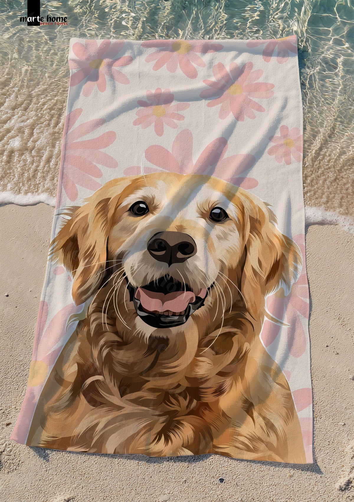 DOG - RENKLİ BASKILI PLAJ HAVLUSU 75X150 CM