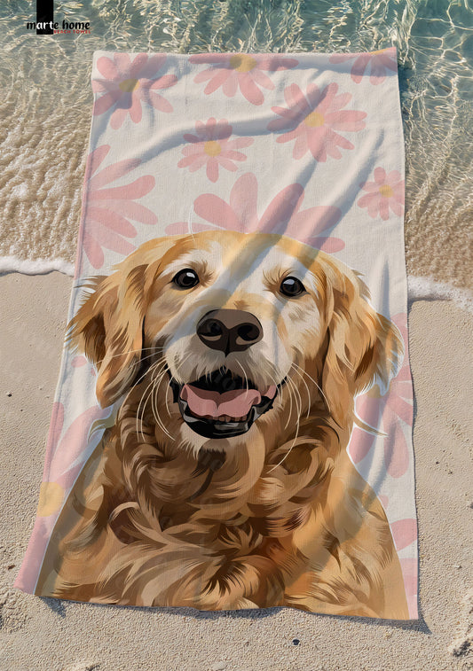 DOG - RENKLİ BASKILI PLAJ HAVLUSU 75X150 CM