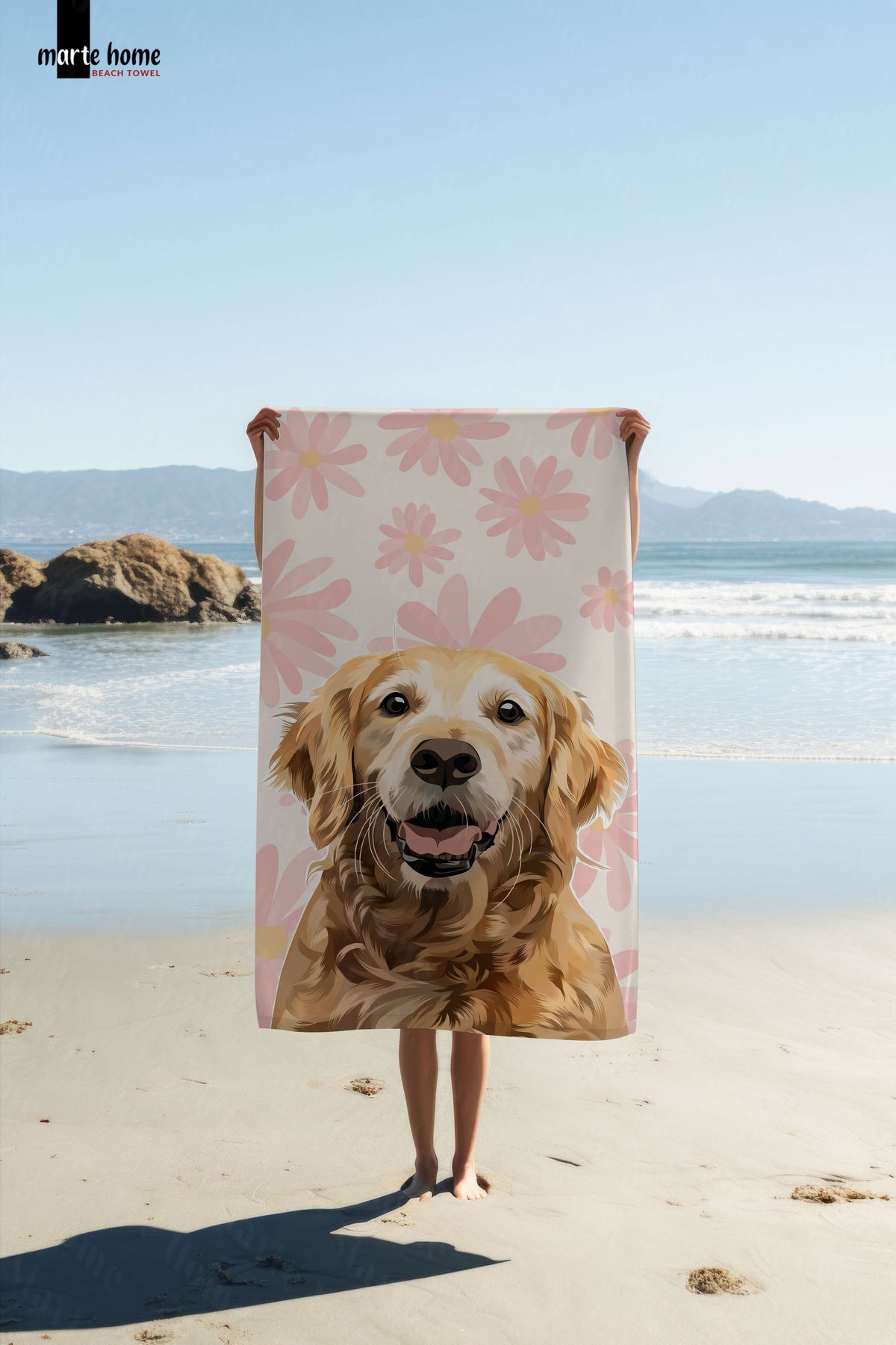 DOG - RENKLİ BASKILI PLAJ HAVLUSU 75X150 CM