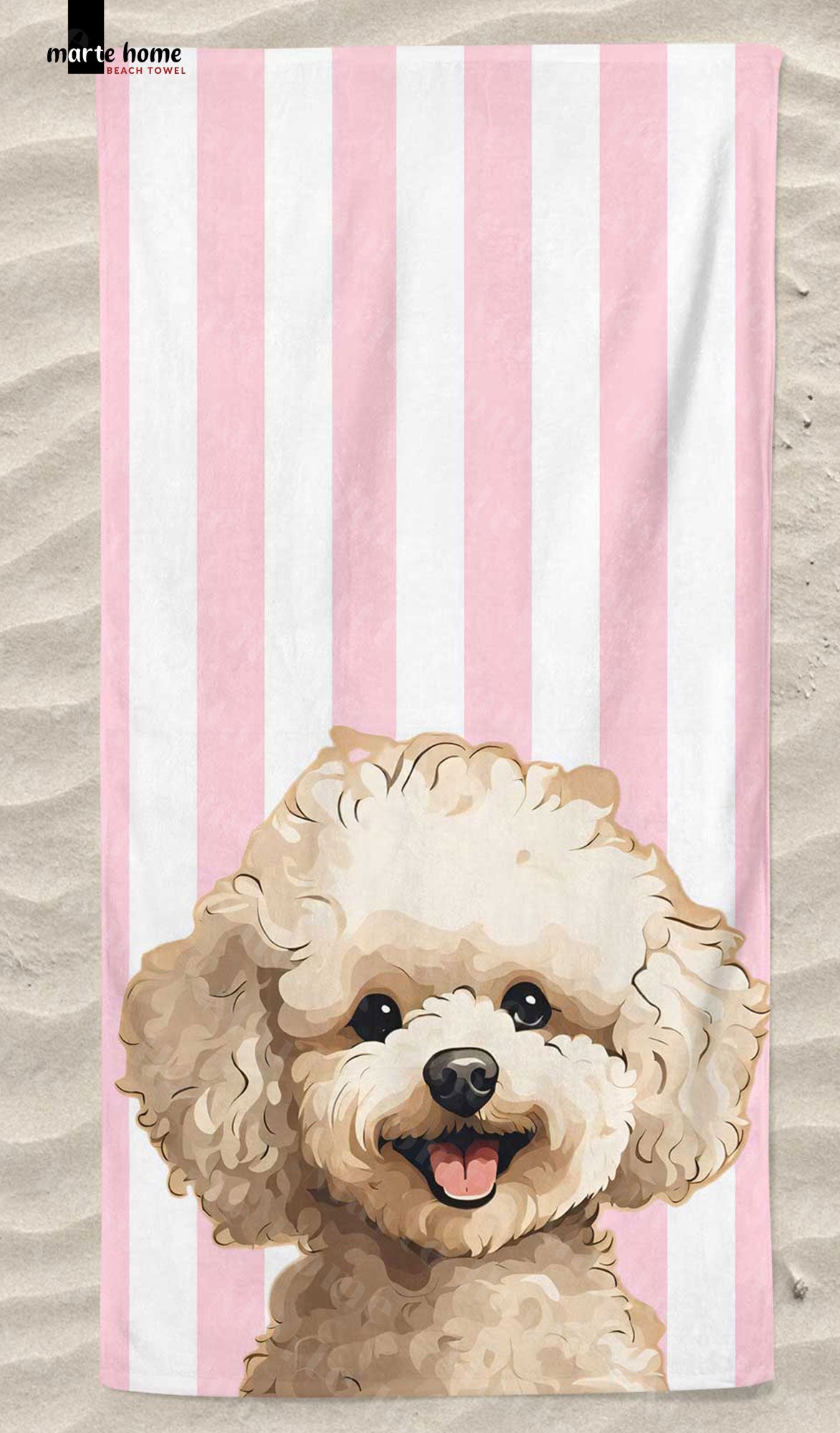 DOG - RENKLİ BASKILI PLAJ HAVLUSU 75X150 CM