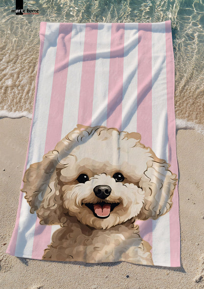 DOG - RENKLİ BASKILI PLAJ HAVLUSU 75X150 CM