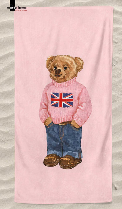 TEDDY BEAR RENKLİ BASKILI PLAJ HAVLUSU 75X150 CM