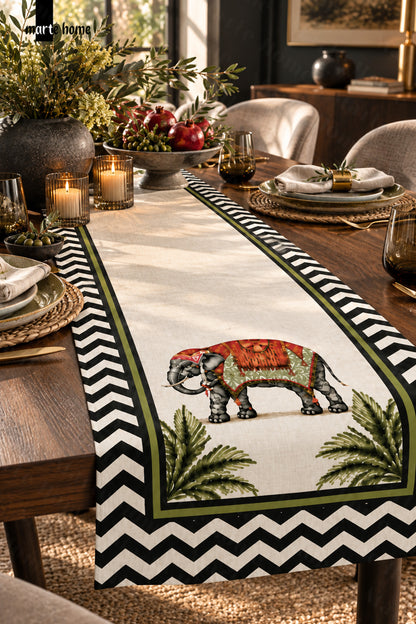 JUNGLE - RENKLİ DİJİTAL BASKILI DEKORATİF RUNNER - 50x150 CM