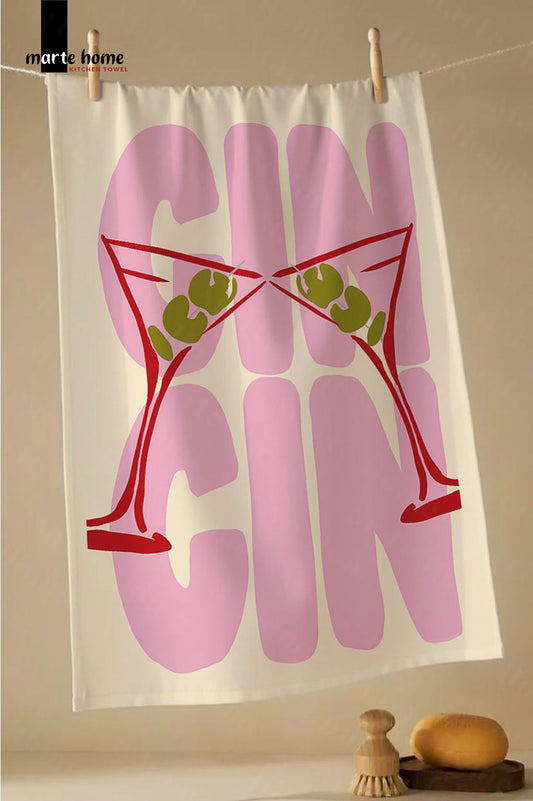 CIN CIN - RENKLİ BASKILI 40x60 MUTFAK HAVLUSU, KURULAMA BEZİ