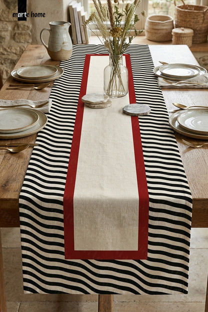 NOIR - RENKLİ DİJİTAL BASKILI DEKORATİF RUNNER - 50x150 CM