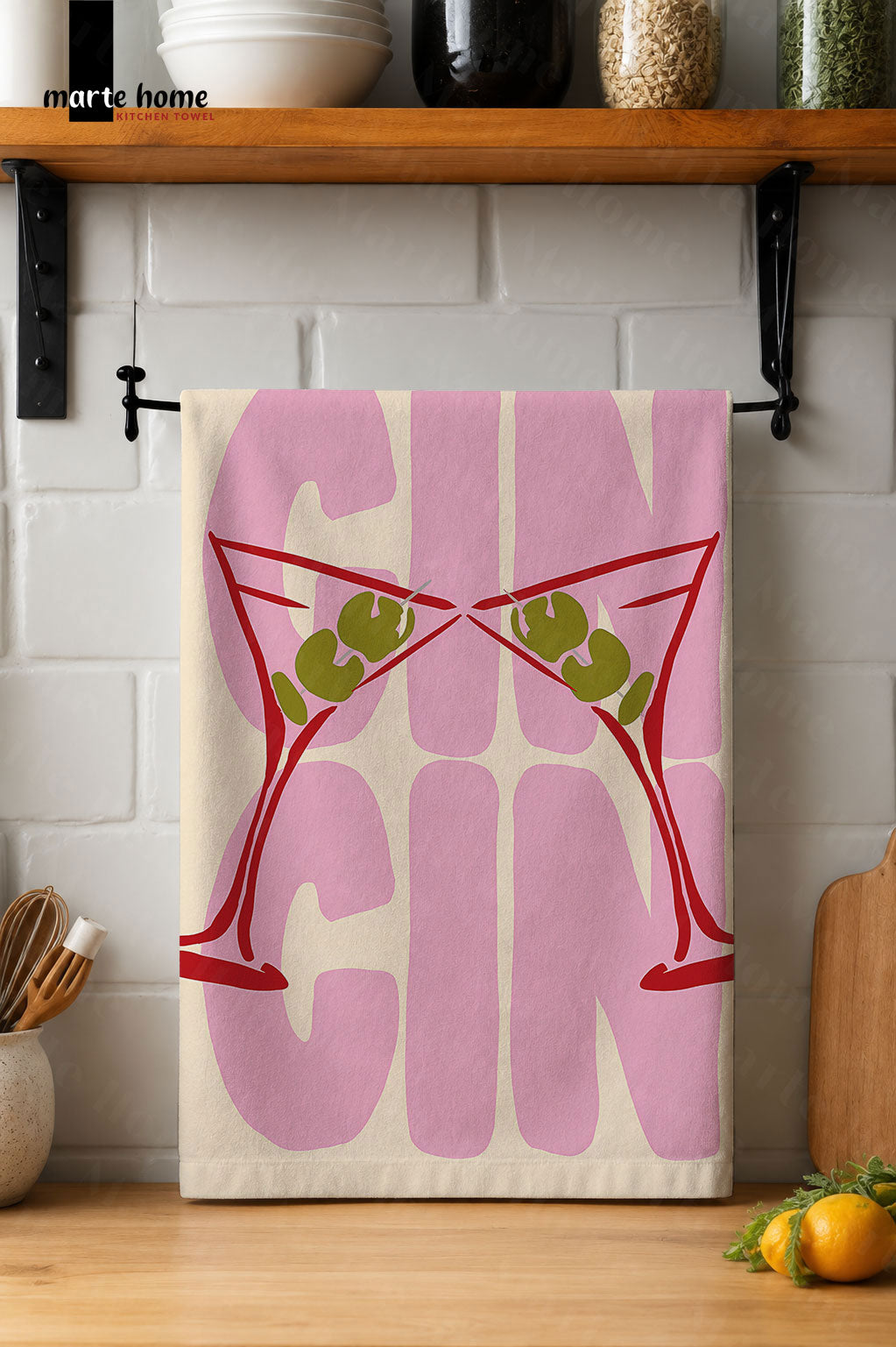 CIN CIN - RENKLİ BASKILI 40x60 MUTFAK HAVLUSU, KURULAMA BEZİ