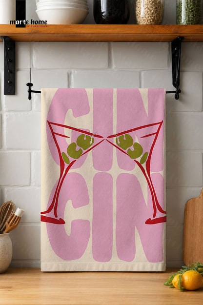 CIN CIN - RENKLİ BASKILI 40x60 MUTFAK HAVLUSU, KURULAMA BEZİ
