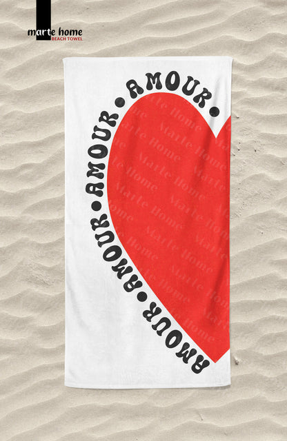 AMORE - DİJİTAL BASKILI RENKLİ 75x150 PLAJ HAVLUSU