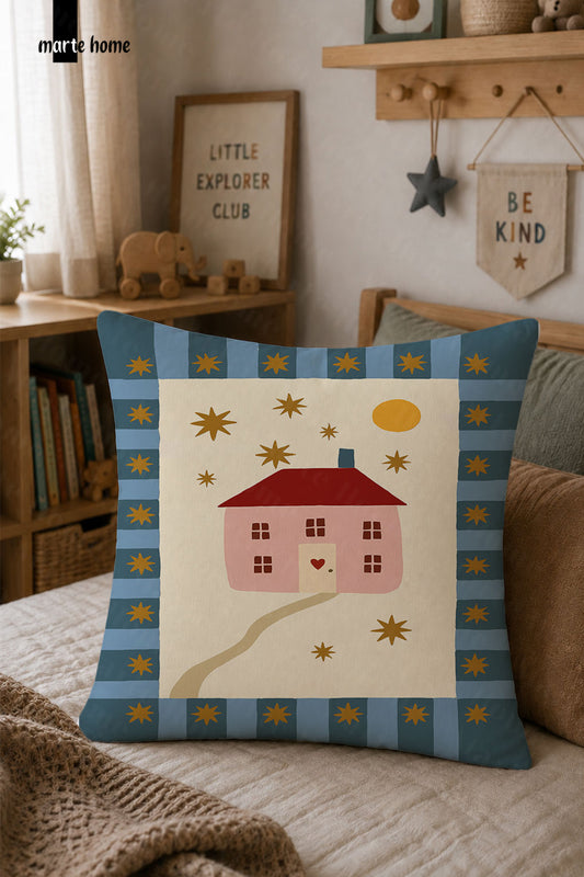 RENKLİ DİJİTAL BASKILI ÇOCUK KIRLENT KILIFI - 43x43 CM